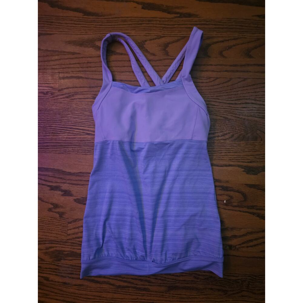 Athleta Crunch & Punch Tank Top Lavender Purple Built-In Bra Yoga Workout-Small - Picture 3 of 8
